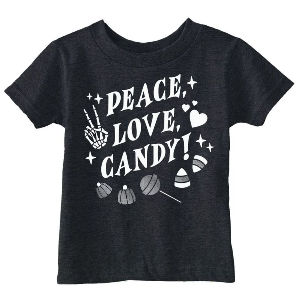Toddler T Shirts Peace Love Candy Halloween Tee For Young Kids